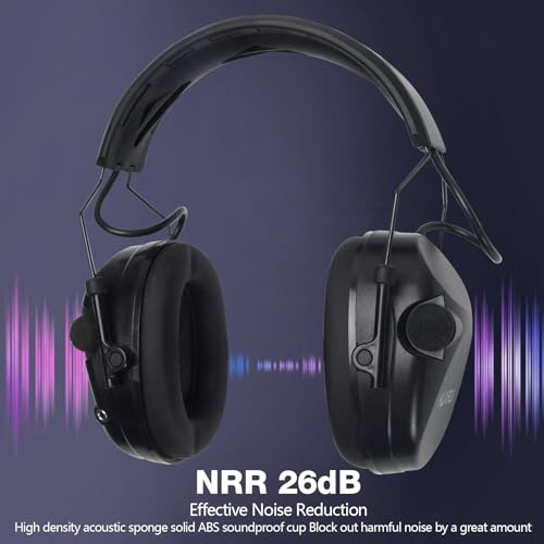 26dB Noise Cancelling Ear Muffs, Automatic Noise Reduction Shooting Ear Protection, Ear Protection Headphones, Noise Cancelling Headphones for Kids, for shooting, Working, Mowing