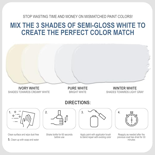 Sundaze Semi-Gloss White Touch-Up Paint Pen Kit - Wall, Kitchen Cabinet