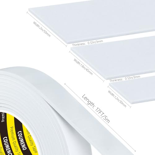 White Foam Tape Weather Stripping Sealing Sponge,2in x 16.4FT - color: White, size: 2in x 16.4FT