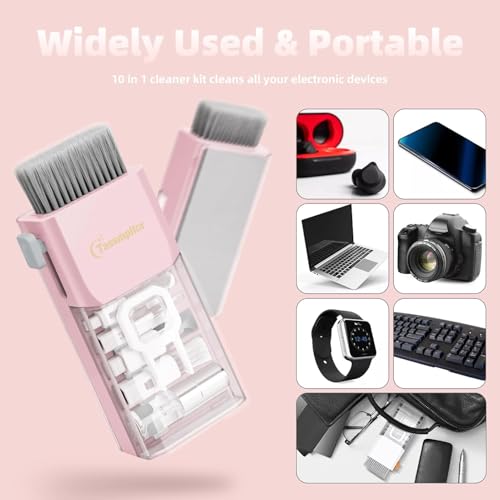 Keyboard Cleaning Kit, All-in-One Laptop & Computer Screen Cleaner, Pink - color: Light Pink