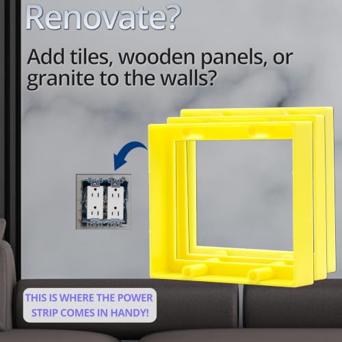1/2" Double Gang Electrical Box Extender,Yellow, Pack of 3 - color: Yellow-1/2"