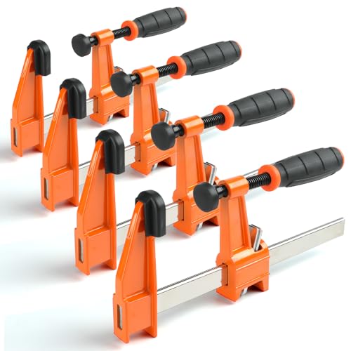 6 Inch F-Style Bar Clamps, 4-Pack, for Woodworking - color: Orange 4 Pack-6 Inch