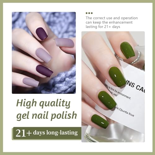 JODSONE 60 PCS Gel Nail Polish Kit with U V Light 55 Colors Gel Polish Base Top Coat Manicure Gifts - color: B16