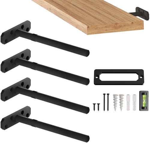 Balin Designs Invisible Floating Shelf Brackets 5 Inch, 4 Pack (1/2" Rod, 300 lbs) – Heavy Duty Hidden Shelf Hardware, Floating Mantel Bracket for Kitchen, Bathroom, Fireplace, Living Room - size: 5" Standard, style: Bracket Only