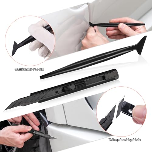 WRAPXPERT Vinyl Wrap Tool Kit,Car Wrap Kit Include Vinyl Wrap Gloves & Magnets,Utility Knife with Blades,Wrapping Paper Cutter,Felt Squeegee Corner Squeegee Window Tint Tools - color: 18-in-1 Set