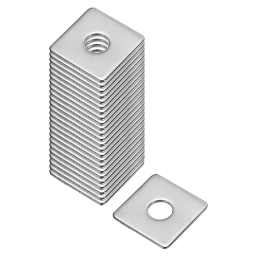 uxcell Square Washer, 25Pcs M8x25x25x1.5mm 304 Stainless Steel Square Plate Washers Flat Pad Spacer Gasket for Hardware Fastener - size: M8x25x25x1.5mm