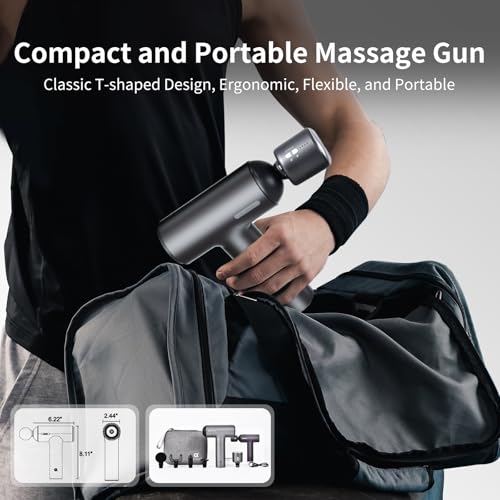 arboleaf Thermacool Massage Gun with Heat and Cold, 6 Speeds | Muscle Massage Gun Deep Tissue with Case, Powerful Percussion Massager for Home Gym Office Muscle Back Pain Relief, Gift - color: Grey