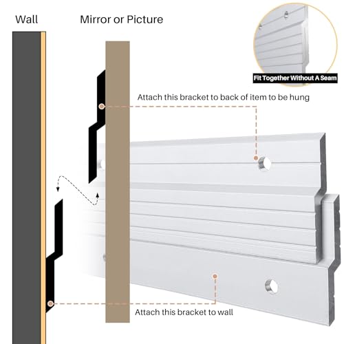 8 Pairs 30 inch French Cleat, Heavy Duty Aluminum Z Picture Hanger - size: (8 Pair) 30-inch