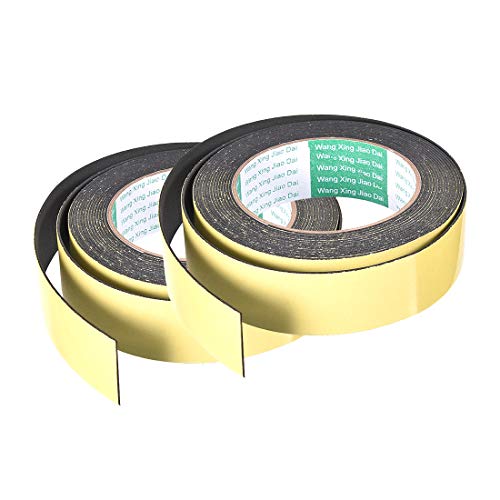 uxcell Sealing Foam Tape 30mm Wide 1mm Thick 5m/16.4ft Long, Self Adhesive Weather Strip for Window Door Insulation, Pack of 2 - size: 30mmx1mmx5m