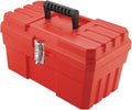 Akro-Mils 14-Inch Plastic Toolbox with Removable Tray, Steel Latch & Padlock Eye, Industrial-Grade Tool Box for Tools, Crafts, First Aid & Hobby Supplies, 14" x 8" x 8", Made in USA, Red (09514) - color: Red, size: 1-Pack