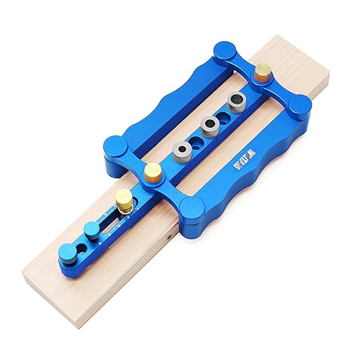 Self Centering Doweling Jig Punch Locator Dowel Jig Kit 1/4 3/8 5/16inch Drill Guide Sleeve Tool Blue