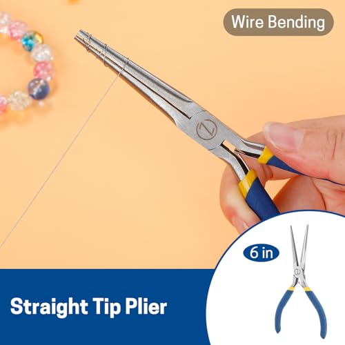 VISEMAN 6" Mini Needle Nose Pliers, 2PCS Long Nose Pliers Set - style: Straight + 45-Degree Bent
