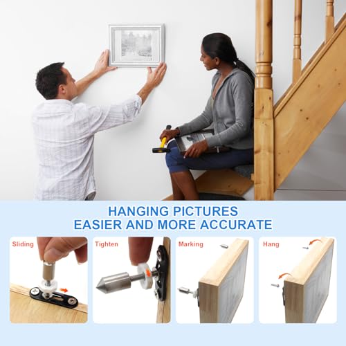 Picture Hanging Marker Kit with Bubble Level, 2-Pack for Frames & Art