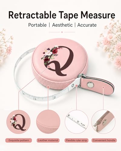 Maicican Retractable Tape Measure, Pink Leather Sewing Measuring Tape, Q - color: Tape Measure-Pink Q