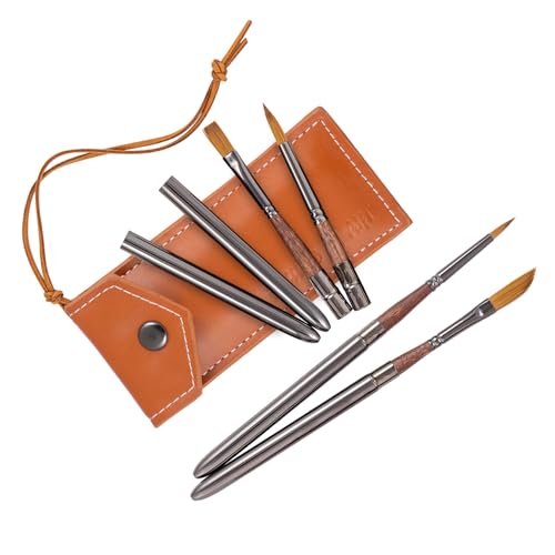 Falling in Art 4 Pcs Travel Watercolor Paint Brush Set - size: 4 Pcs Small to Medium