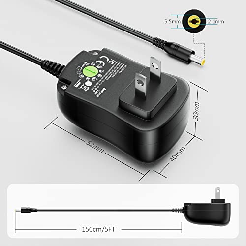 12W Universal AC Adapter Kit DC 3V-12V 1A DC Power Supply Charger Cord - size: 12W 3-12V
