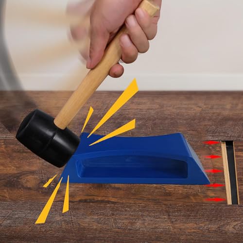 Floor Gap Fixer Tool – Easy Plank Grabber with Mallet & Washable Pads, Quick Flooring Tools for Laminate, Vinyl & Hardwood Repair at Home-Blue - color: Blue