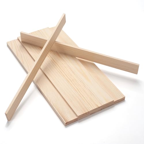 Wood Strips Slats for Wall, Wooden Sticks for Crafts 1/4" ×1.5" × 15", 15 PCS Wood Trim Planks Flat Lumber Boards Square Dowel Rods Wooden Dowels for Crafting, Woodworking, Model Making - size: 1/4x1.5x15 in - 15PCS
