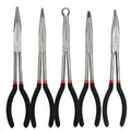 5 Pack 11" Extra Long Nose Pliers Set with Insulated Comfort Grip Handles - size: 5 Pieces - 11" - Straight/25°/45°/90°/Circle