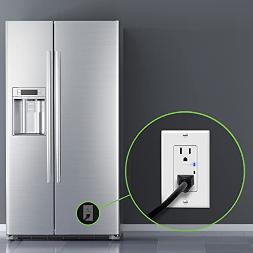 TOPGREENER Surge Protector Outlet, Tamper-Resistant, 15A 125V, White - color: White, size: with wall plate (15A)