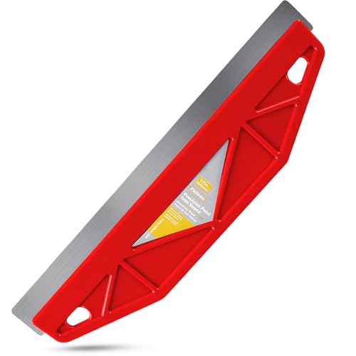 12-Inch Paint Edger & Trim Guard, Stainless Steel Straight Edge Tool - color: Red