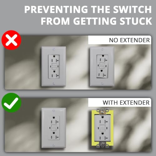 ABS 1/2 Inch Outlet Box Extender, Single Gang, Yellow, 8 Pack - color: Yellow, size: 8 PC