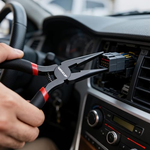 WISEUP 5" Mini Needle Nose Pliers Set，5-Piece Small Long Nose Pliers
