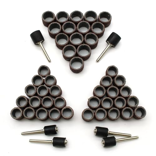 TEMO 51p 1/4" 3/8" 1/2" Sand Drum 60 Grit Coarse for Dremel Rotary Tool - size: mixed #60