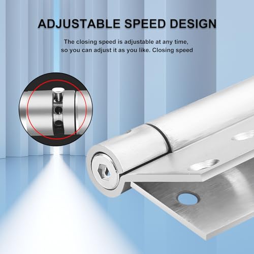 3" Spring Door Hinges Stainless Steel Self-Closing Heavy Duty Hardware 2Pcs | 3.5 Inch Spring Loaded Hinges with 5/8'' Radius Corners can Automatically Turn Off and Adjust Tension