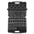 VEVOR Impact Socket Set 3/8" Drive, 90 PCS, CR-MO, SAE 1/4"-3/4" Metric 6-19mm, with Shallow & Deep Sockets, Swivel & E-Torx & Bit socket Sockets, Extension Bars, Adapters, Universal Joint - size: 3/8" 90 PCS CR-MO