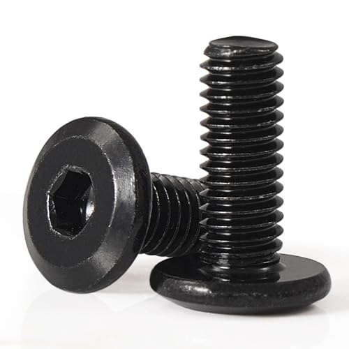 M8 x 12mm 25Pcs Flat Head Hex Socket Cap Screws, 304 Stainless Steel 18-8, Black Zinc Plated, Connection Furniture Bolts, Full Thread - size: M8 x 12mm(25PCS)