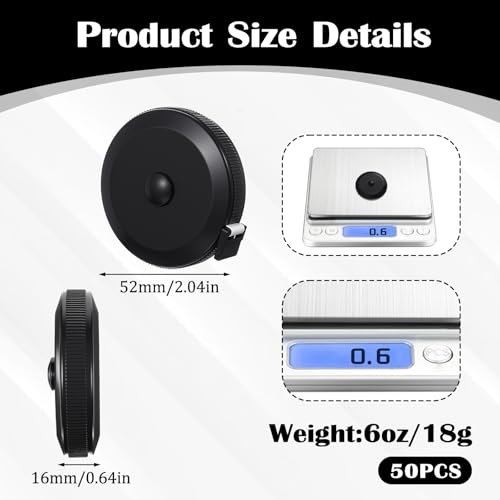50 Pack Retractable Tape Measure for Sewing Soft Fabric Measuring Tape for Body Measurements Double Scales Rulers or Body Tailor Cloth Knitting Craft Weight Loss