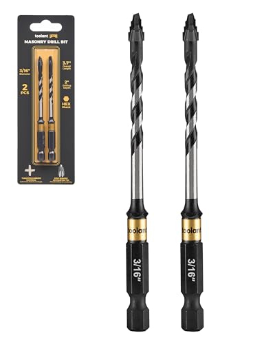 toolant 3/16" Serrated Eccentric Masonry Drill Bits, 2-Piece Set - size: 3/16"(2pcs)