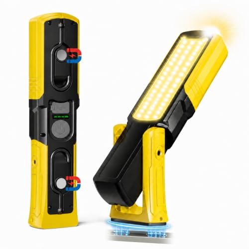 Magnetic Flashlight 6000mAh Rechargeable, LED Underhood Protable Work Light