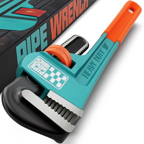 Heavy Duty Pipe Wrench, 10" Adjustable Straight Plumbing Wrench, High Drop-Forged jaws, Professional Pipeline Tool for Water Pipe Fittings, Mechanical assembly, Workshop Operations - size: 10inch