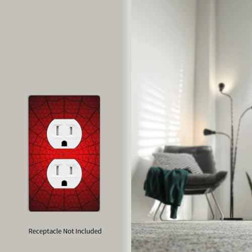 Spider Web Duplex Outlet Cover Plate | Fits standard 2-gang toggle and rocker switches, Durable polycarbonate thermoplastic with fade-resistant printed finish - color: Spider Web, size: Duplex Outlet