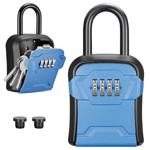 Puroma Key Lock Box for House Keys Combination Lockbox with Code, 1 Blue - color: Blue