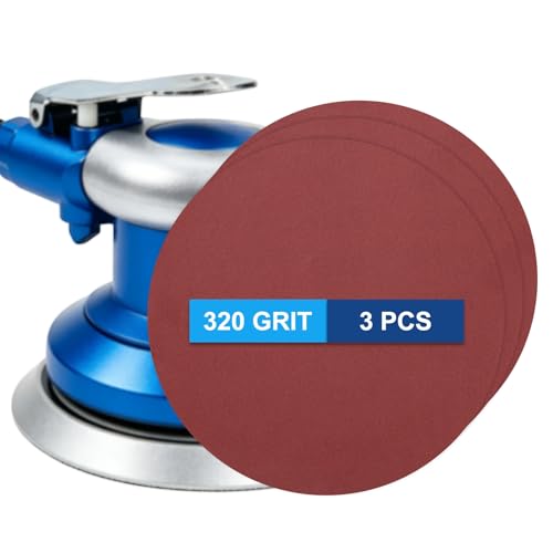 3 Pack 10 Inch PSA Sanding Discs 320 Grit Aluminum Oxide Red - size: 320 grit