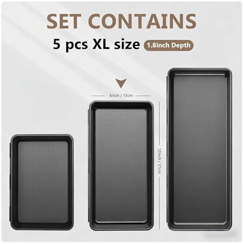 A-LuGei【X-Large Size【5 Pcs】 Tool Box Organizer Tray Divider【Single Size】 Desk Drawer Organizer Bin, Garage Organization and Storage Toolbox for Rolling Tool Chest Cart Cabinet WorkBench Part Widget - size: 5pcs-XL Size