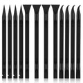 12 PCS Carbon Fiber Plastic Scrapers Tool, Non-Scratch Scraper Tool for Tight Spaces, Multi-Purpose Label Scraper Pen-Shaped, for Car Cleaning Supplies, Kitchen, Crevices, Stains (Black) - color: Black