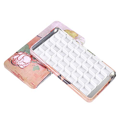 qianshan 40Pcs Empty Half Pans Watercolor Tin Palette with Magnetic Stripe - color: Champs Rose