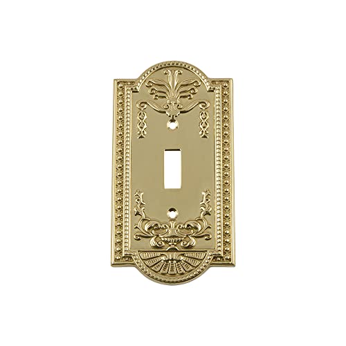 Nostalgic Warehouse Meadows Switch Plate with Single Toggle in Polished Brass - color: Polished Brass, size: Single Toggle