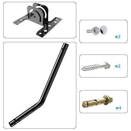 Adjustable Satellite Dish Antenna Mount 1 Inch for Roof or Wall Installation, TV J Pole Mounting Bracket Weatherproof, Hardware Included