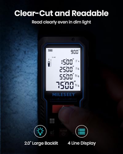 MILESEEY Laser Measure, Laser Measuring Tool with Angle Sensor