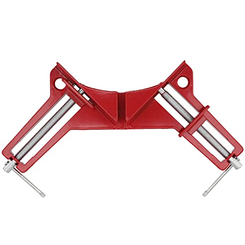 FUNSUEI 6 PCS 90 Degree Corner Clamp Set, Right Angle Clamps, Steel Corner Clamps for Woodworking Right Angle Clip Fixer for Glass Holder, Picture Frame, Hand Tools, Red