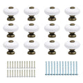 12-Pack Ceramic Round Cabinet Knob 1.3Inch in Antique Bronze Finish - size: 1.3inch-12Pcs