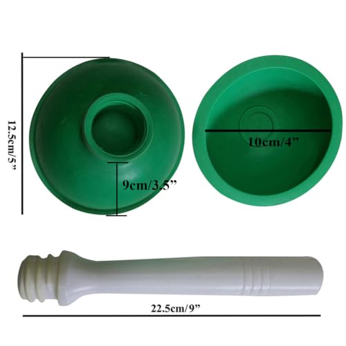 Drain Plunger, Mini Sink Unclogger, Small 4-Inch Clog Remover - color: Green + Yellow