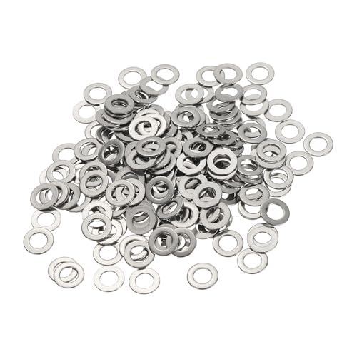 Flat Washers, 304 Stainless Steel Hardware Assorted Washer, 8 x 4 x 0.5 mm Fit for Bolts Screws Industrial Use (300 Pack, Silver) - size: 8 x 4 x 0.5 mm