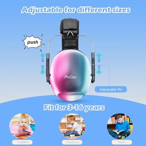 ProCase Noise Cancelling Headphones for Kids/Toddlers SNR 27dB Ear Muffs - color: Gradient