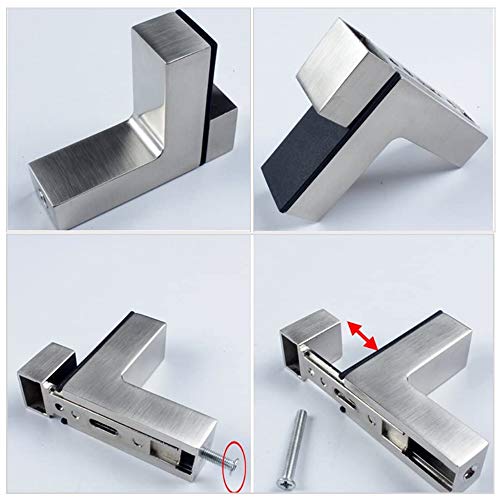 Solid Metal Adjustable Wood/Glass Shelf Bracket Wall Mount, Brushed Nickel, 4 Pcs - size: Brushed Nickel-4pcs